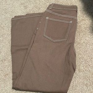 brown women baggie fit jeans